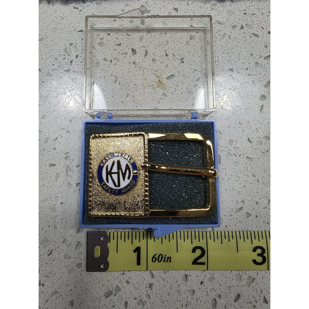 Vintage Gold-toned Kast Metals Safety Award belt buckle 1970's - 1980's